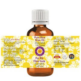 Deve Herbes Pure Rice Bran Oil (Oryza Sativa) Non-Sticky | Non-Greasy | for Skin, Hair, Massage & DIY Use | 100ml