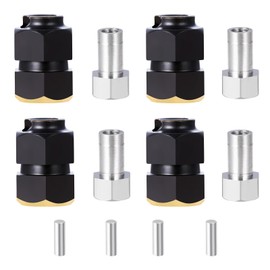JGGZONE RC Brass Wheels Hex Hub 10mm Extension Hex Drive Adapter Counterweight Offset Spacers for Redcat Ascent-18 TRX4M Defender Bronco K10 F150 1/18 RC Crawler Car Upgrades Parts (Black)