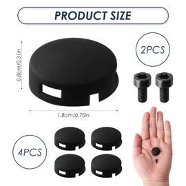 Doorbell Button Replacement for Ring Peephole Camera and Video Doorbell Elite Buttons Replacement Accessories with 4Pack Buttons / 2Pack Screws Repair Split Cracked Broken Button (Black)