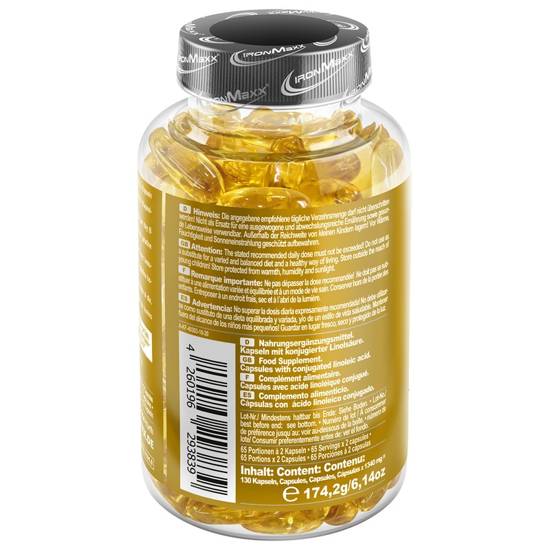 IronMaxx CLA Linolsäure (ungesättigte Fettsäure) Kapseln, 130 Kapseln (1er Pack)