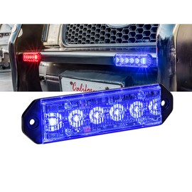 LAMPHUS PlanarFlash 6W Blue LED Surface Mount Police Grill Strobe Warning Lights [SAE Class 1] 12V Ultra Slim Flat Grille Flashing Emergency Fire Lights for Volunteer Firefighter EMS Vehicle Car