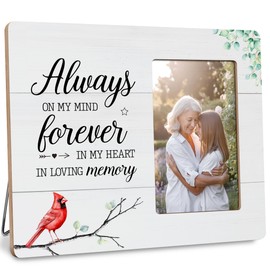 DIMSEOIUS In Loving Memory Picture Frame Gifts, Sympathy Bereavement Gift for Loss of a Loved One, Always on My Mind Forever in My Heart Frames Fits 4x6 Photo