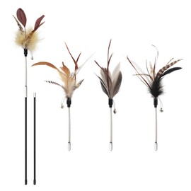 SONGWAY Cat Toy, Feather, Popular, Feather, Cat Toy, Natural Feather, Approx. 23.6 inches (60 cm) Long Pole