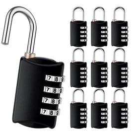 Voittozege 10 Pack Combination Lock, 4 Digit Waterproof Padlock Travel Luggage Locks, Small Combo Locks for Outdoor Traveling Toolbox School Gym Door Locker Suitcases