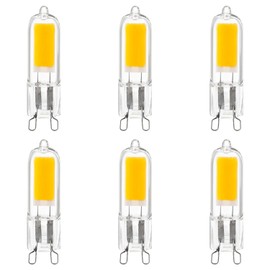 Sunlite 6-Pack LED G9 Base Bulbs, 2W (25W Equal), 200 Lumen, 3000K Warm White