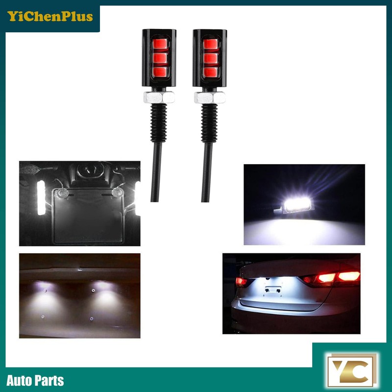 Motorcycle Number Plate Light,2x 12V Universal Car Motorcycle License Number