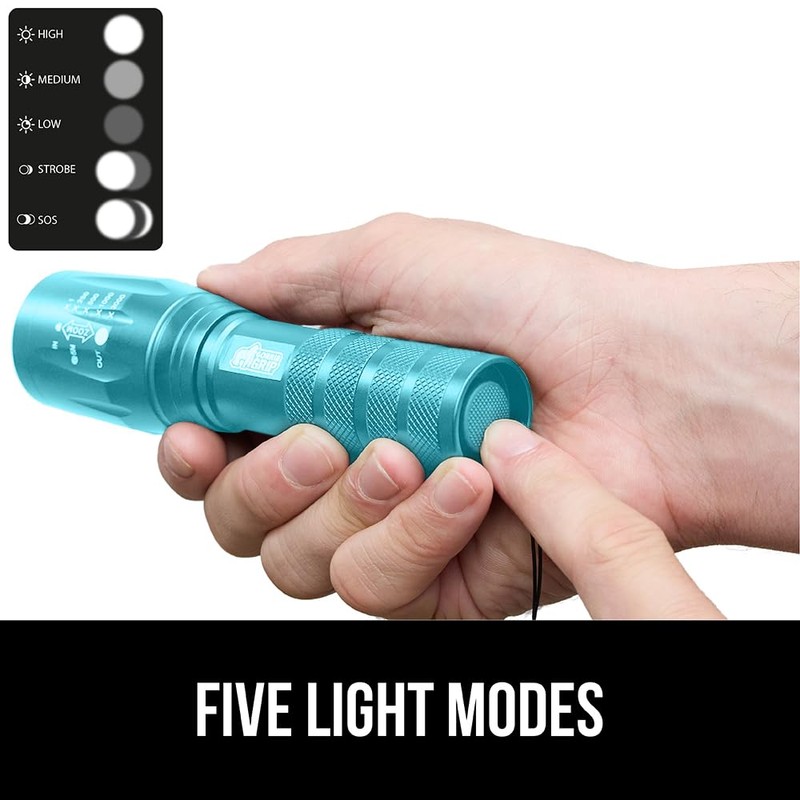 GORILLA GRIP Powerful LED Tactical Flashlight, 750 FT High Lumens