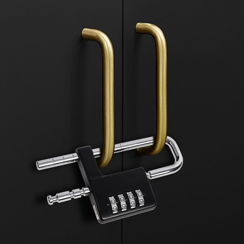 Combination Padlock, Adjustable Long Padlock 4 Digit Password Heavy Duty