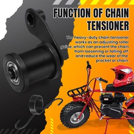 Chain Tensioner with 1-3/4'' Roller Replacement for Powersports 6.5HP 196cc 212cc CT200u Trail 200 BT200x CT200u-ex Baja Heat Warrior MB200 MB165 TrailMaster Hensim Massimo MB200 Mini Bike Parts