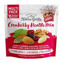Natures Garden Cranberry Health Mix, Single Serve Bags - 18 Ounce (1.2 Ounce x 15 count)