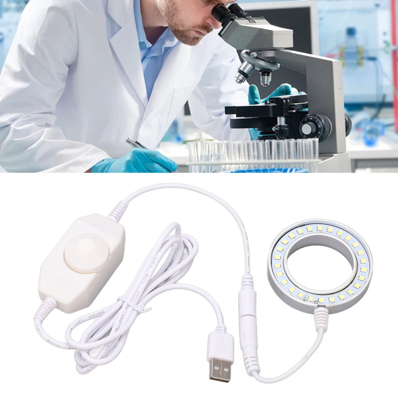 LED Ring Light Adjustable for Stereo Microscope Industrial Camera Imaging