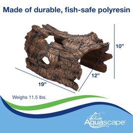 Aquascape Faux Log Fish Cave, Predator Control and Decorative Shelter for Koi and Fish, Ponds, Aquariums, and Terrariums