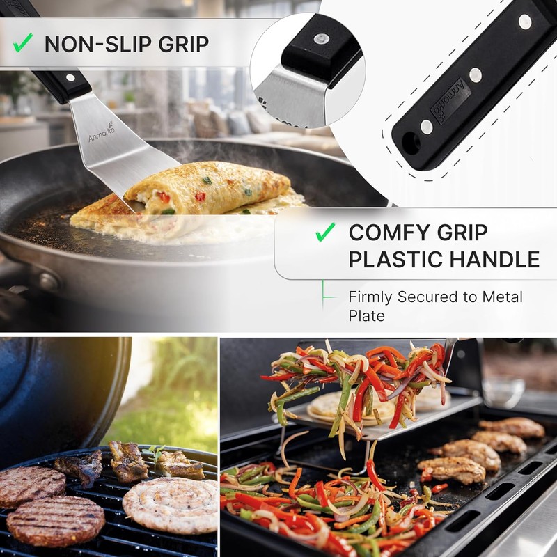 Stainless Steel Spatula Set - Heavy Duty Spatula and Scraper