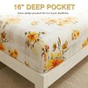 JSD Juego de sábanas con Estampado Floral Amarillo, tamaño King,