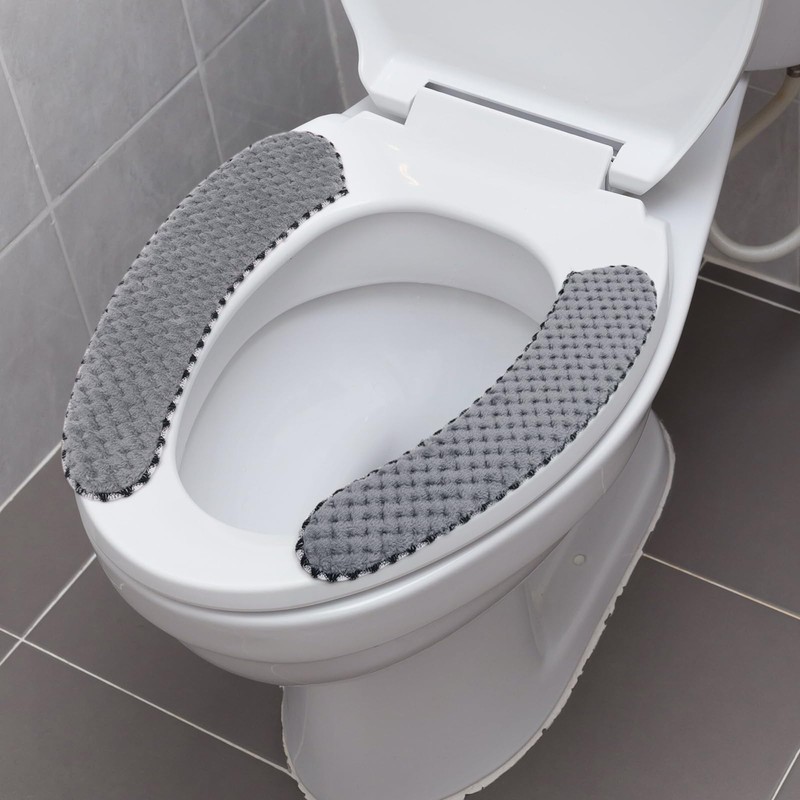 2Pairs Warm Toilet Seat Cover Mat Plush Thick Toilet Seat