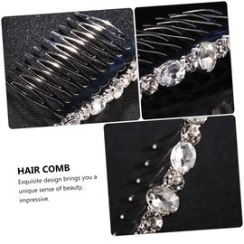 FRCOLOR 1 Pc Hair Comb Bridal Hair Clip Rhinestone Headpiece Rhinestone Barrettes Flower Bridal Headpiece Crystal Side Comb Bride Hair Accessory Alloy Hair Decor Exquisite Headwear Flowers