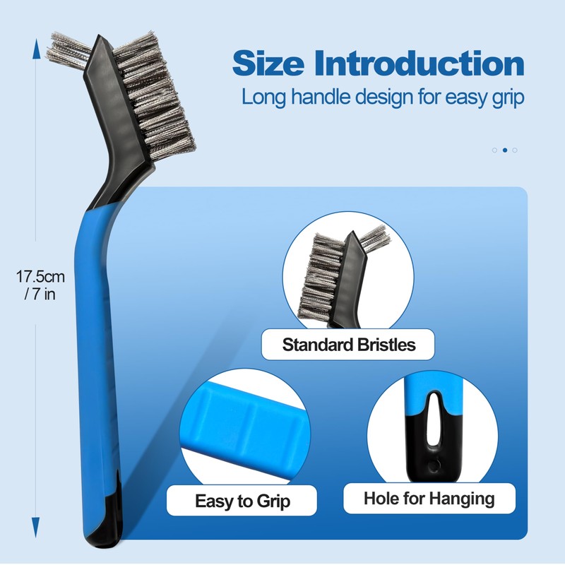 Mini Wire Brush Set 6Pcs - Stainless Steel Wire with