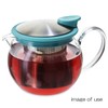 FORLIFE Bola Glass Teapot with Basket Infuser, 15-Ounce/444ml, Turquoise