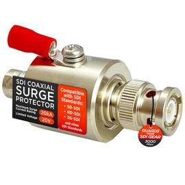 SDI Coaxial Surge Protector - Reliable and Easy-to-Install Solution for Lightning Strikes and Voltage Surges - Compatible with Multiple SDI Standards - Maximum Protection 20kA Surge Current Rating