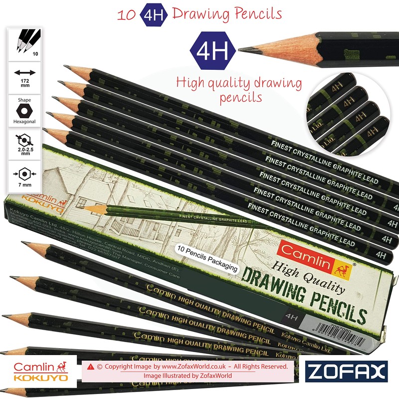 KOKUYO CAMLIN 4H Graded Drawing Pencils Combo Pack Sketch Tone