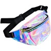 Holographic Waist Bags, Women's Purple Belt Bag, Waterproof Travel Belt