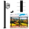 Zylorix 42" T304 Stainless Steel Cable Railing Post Black(Post 41"x2"x2"),