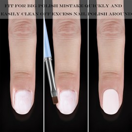 JASSINS Nail Art Clean Up Brushes, 3 Pcs Flat/Oval/Fine Angled Gel Nail Brushes,For Nail Art Design Painting DIY and Cleaning Polish Mistake on the Cuticles (Color)