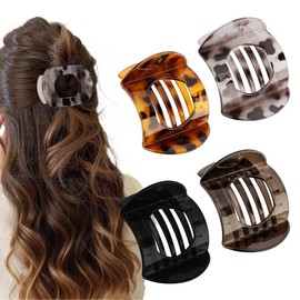 Canitor Flat Hair Clips for Women Flat Claw Clips for Thick Thin Hair Acrylic French Clips Hair Accessories Gifts for Women Duckbill Duck Billed Alligator Barrette Hair Clips