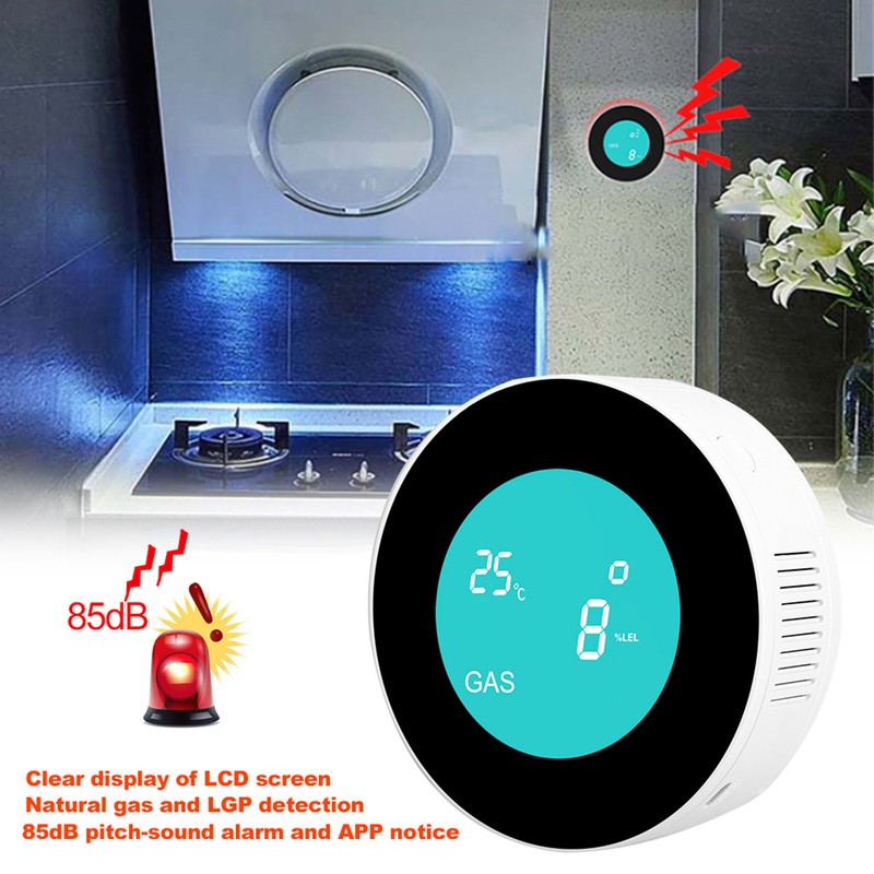LCD Display WIFI Combustible Gas Leak Detector Smart Alarm Sensor
