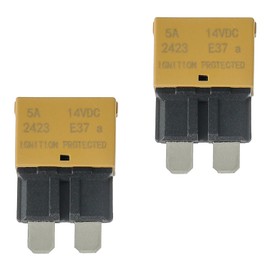 EPLZON 5A DC 12V-14V Auto Reset Circuit Breaker ATC/ATO Low Profile T1 Mini Blade Fuses Breakers for Car Trucks Marine Boat RV Solar and More,2 Pack