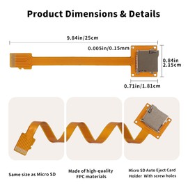 9.8 inch Micro SD Card Extension Cable Adapter for Raspberry Pi 3D printer, gps navigator bluetooth speaker computer cell phone memory card external card holder