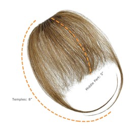 Clip-In Bangs, Pack of 2 Fringe, Clip-In Fringe, Real Hair Extensions, Pony Hair Extensions, Flat Fringe with Temples, Natural Black and Light Brown