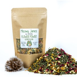 Meowy Janes Flower Power Specialty Catnip Blend - 1.5 Cups Catnip, Marigold, Jasmine, Hibiscus, and Rose | All Natural, Small Batch