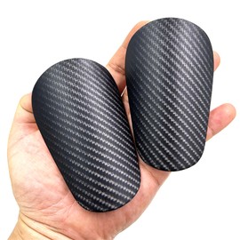 Zinueen Small Shin Pads for Football - Pack of 2 Mini Shin Pads, Protective Equipment for Men, Women, Children & Girls (Black, 10 x 6 cm)
