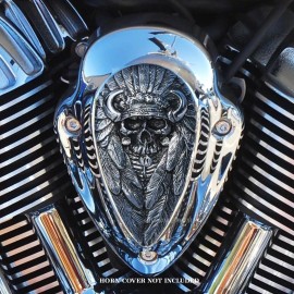 chrome dome mp Native Spirit horn cover insert in polished alum. Indian 2014-2017.  NSIP-1