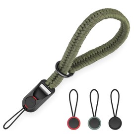QMLING Camera Wrist Strap Quick Release, Paracord Rope Camera Hand Strap, Adjustable Camera Strap for SLR DSLR Digital Mirrorless Camera(Green)