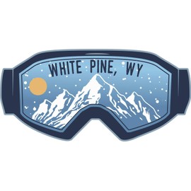 White Pine Wyoming Ski Adventures Souvenir Approximately 5 x 2.5-Inch Vinyl Decal Sticker Goggle Design