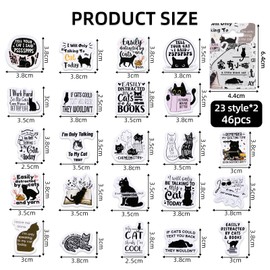 Cute Cat Stickers, 46 Pieces Cat Stickers, Cartoon Cat Scrapbook Stickers, Kawaii Cat Stickers, Scrapbooking Journaling Stickers for Laptops, Gifts for Adults, Children