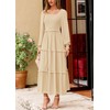 PRETTYGARDEN Women Fall Long Sleeve Smocked Maxi Dress Casual Square