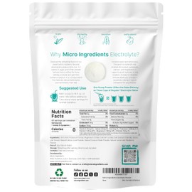 Micro Ingredients Hydration Electrolyte Powder, 1 lb (69 Servings) | Lemon Raspberry Flavor | High Potassium (1,000mg) + Coconut Water & Real Lemon Juice | No Sugar, Keto Friendly | Non-GMO