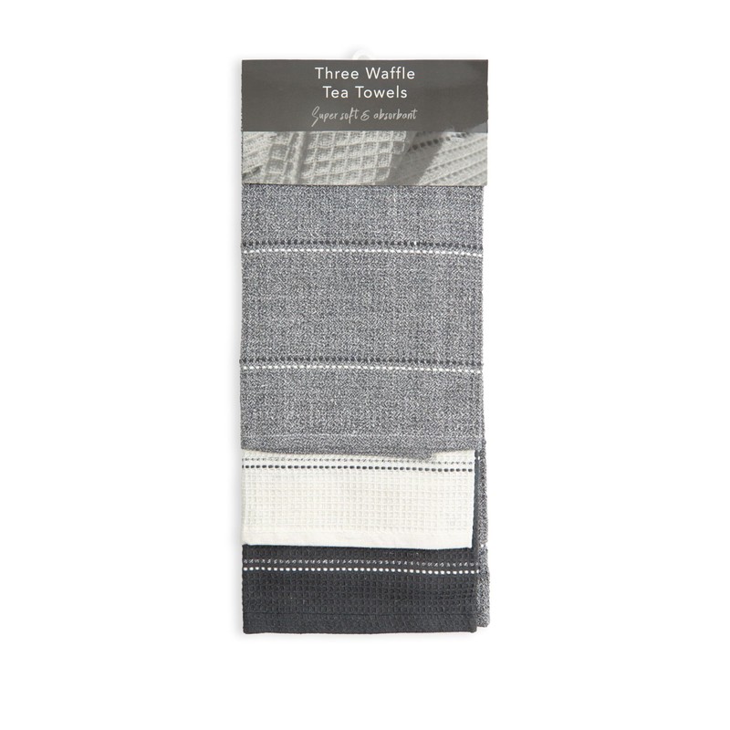 Emma Barclay Utopia 3 Pack Waffle Kitchen Tea Towel Set
