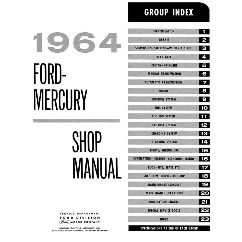 1964 Ford and Mercury Shop Manual