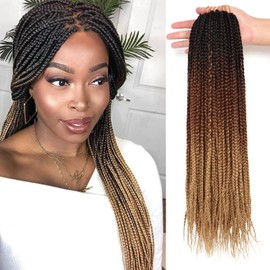7 Packs Box Braids Crochet Braids Hair Extensions Kanekalon Synthetic Hair Crochet Hair Braids Hair Synthetic Hair for Braiding Crochet Hair Braiding Hair (35.6 cm)