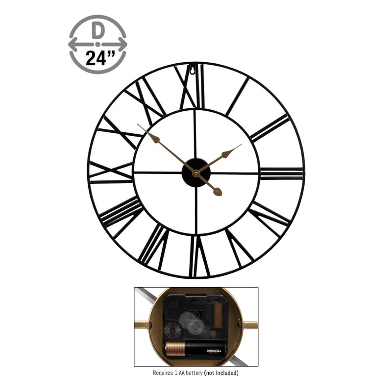 Sorbus Large Wall Clock for Living Room Decor - 24