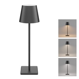 Coinmit LED Rechargeable Table Lamp, Portable 5500mAh Battery Powered Bedside Lamp, 3 Color Temperatures Stepless Dimmable Cordless Table Lamps for Outdoor Restaurant Bedroom