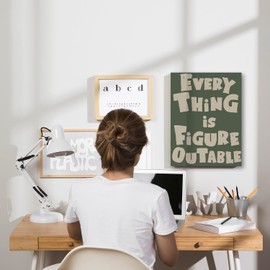 JINYO Everything is Figureoutable Office Canvas Wall Art Decor, Inspirational Motivational Wall Art Decor for Office, Office Artwork Wall Decor, 11x14Inch