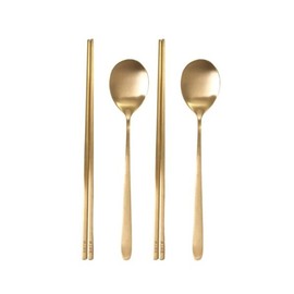(Misc) Geumsangcheomhwa Stainless Steel Titanium Cutlery Set 2-Piece Set / (기타)금상첨화 스텐레스 티타늄 수저세트 2P 2인수저세트