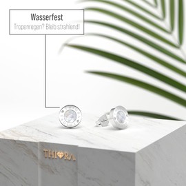 THIORA Women's Stud Earrings - "Fiji Pearl" | Mother of Pearl Earrings | Stainless Steel 18 Carat Gold or Rose Gold Plated | Unique Pearls | 9 mm Diameter | Quality Jewellery, Stainless Steel