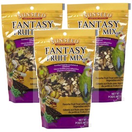Sunseed 3 Pack of Fantasy Fruit Mix Treat for Cockatiels and Lovebirds, 11 Ounces Per Pack