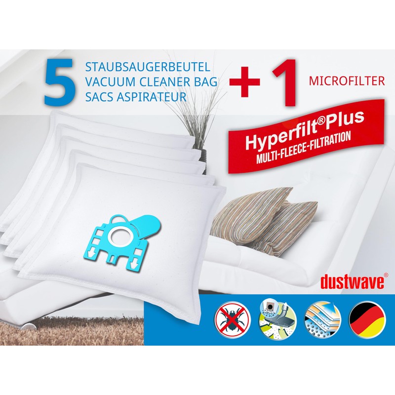 Dustwave® 5 Staubsaugerbeutel für Miele Allergy Control Plus S700 -